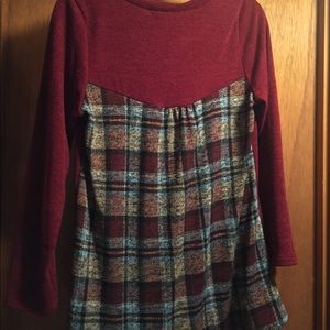 Burgundy Plaid Tunic